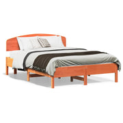 Vetonek Estructura de cama sin colchón madera maciza marrón 135x190 cm