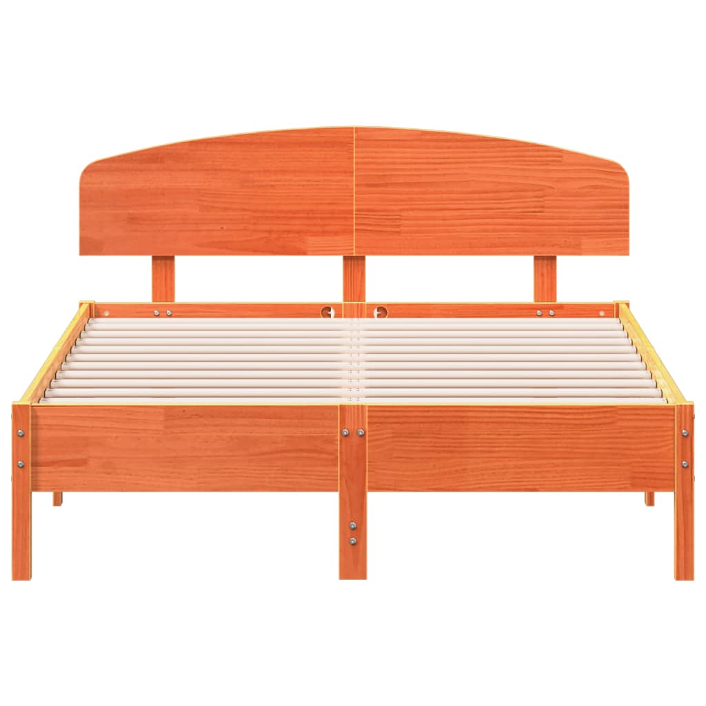 Estructura de cama sin colchón madera maciza marrón 135x190 cm - Vetonek