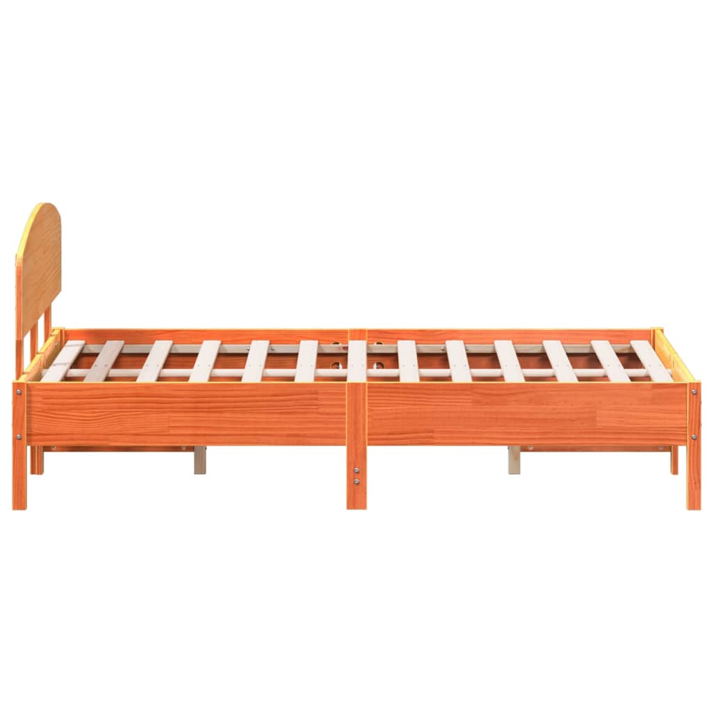 Estructura de cama sin colchón madera maciza marrón 135x190 cm - Vetonek