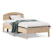 Vetonek Estructura de cama sin colchón madera maciza de pino 90x190 cm