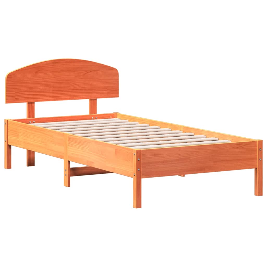 Estructura de cama sin colchón madera maciza marrón 90x190 cm v3491 - Vetonek