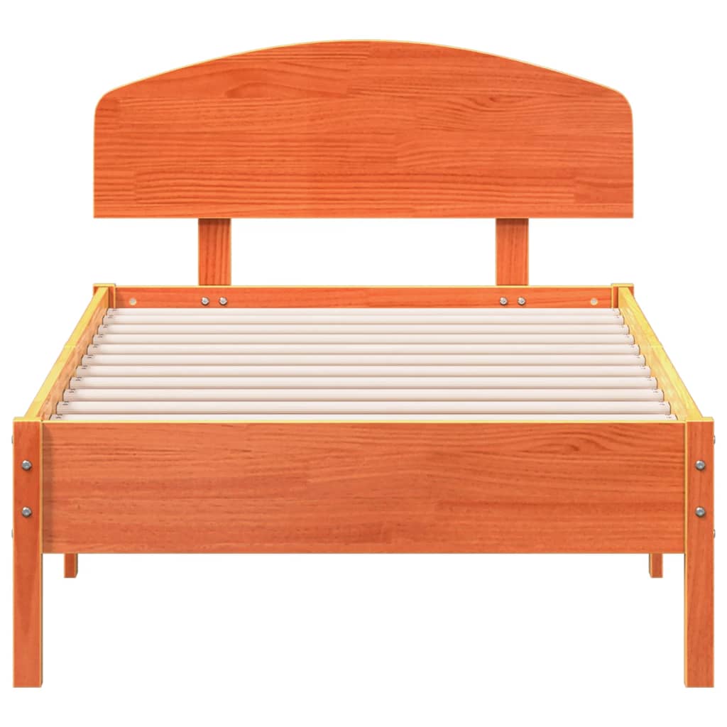 Estructura de cama sin colchón madera maciza marrón 90x190 cm v3491 - Vetonek