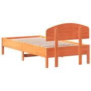 Estructura de cama sin colchón madera maciza marrón 90x190 cm v3491 - Vetonek