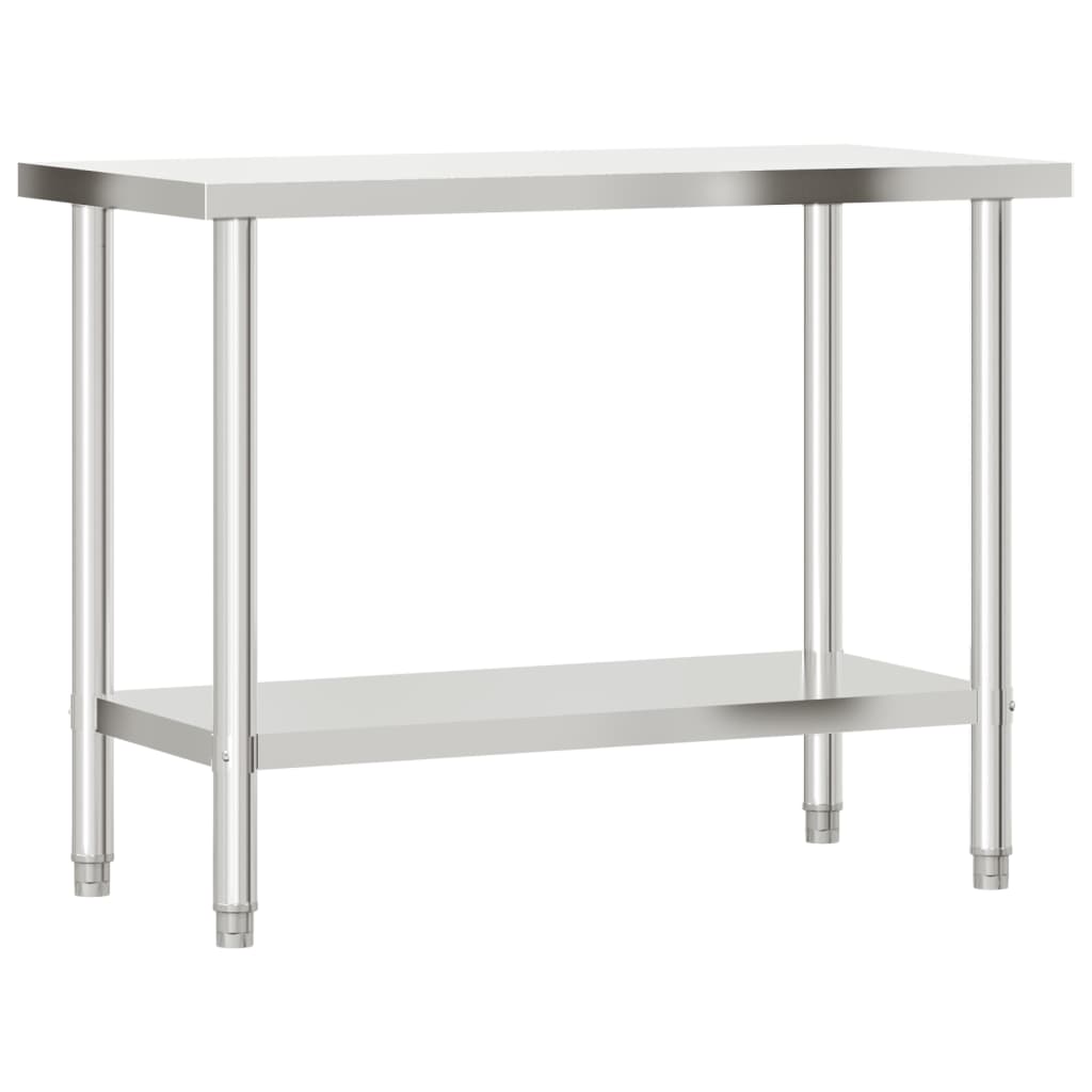 Kitchen work table with stainless steel 110x55x120cm v95