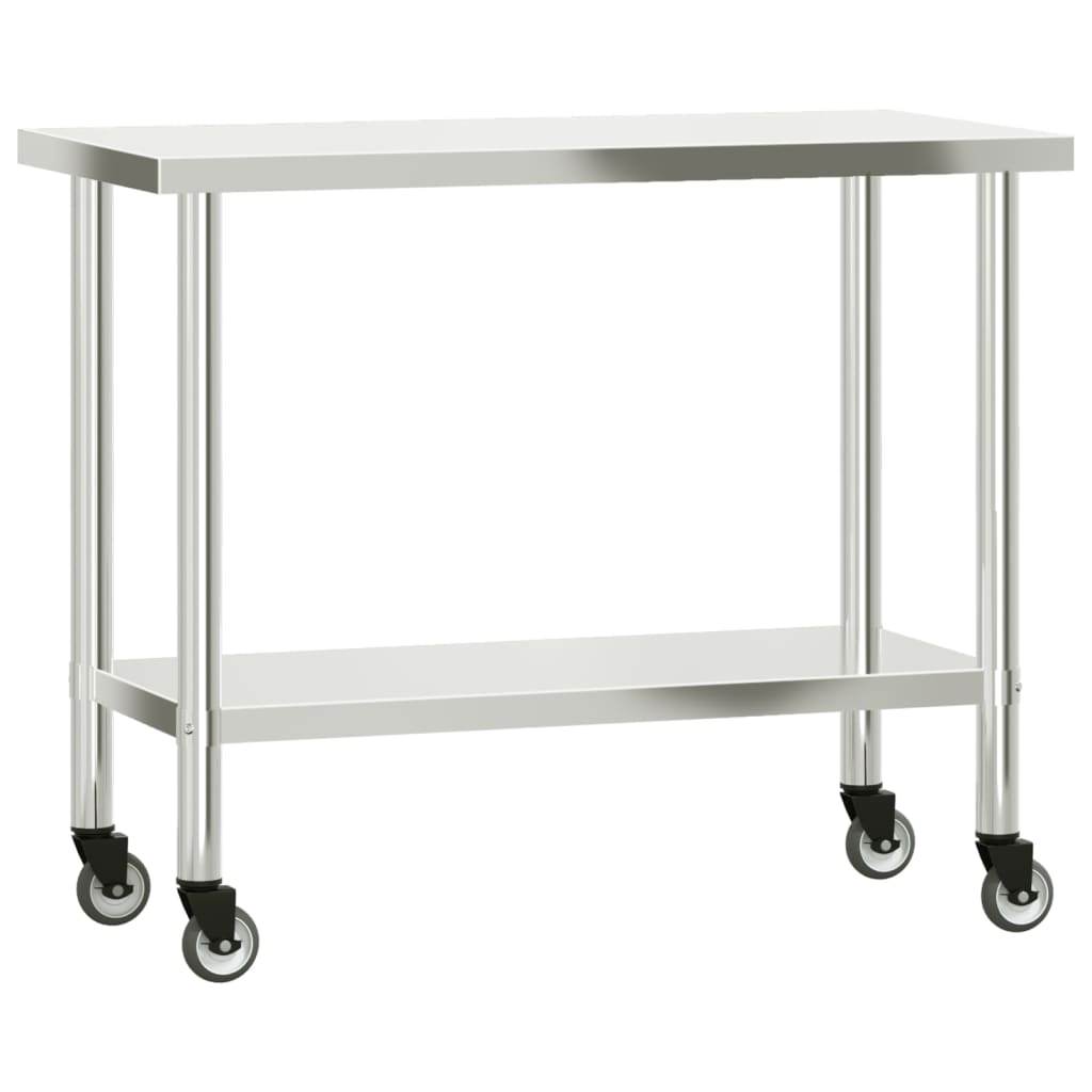 Kitchen work table with stainless steel 110x55x120cm v01