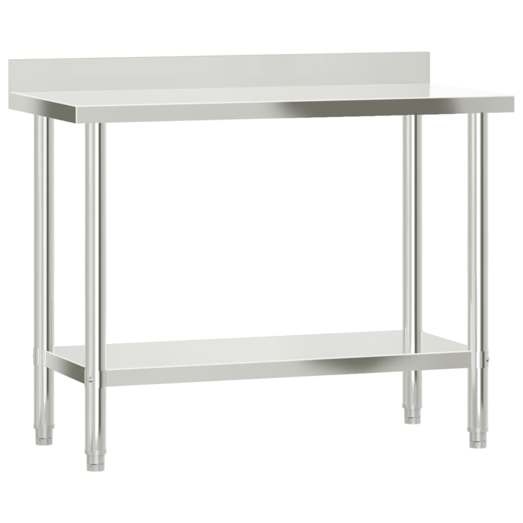 Kitchen work table with stainless steel 110x55x150cm v04