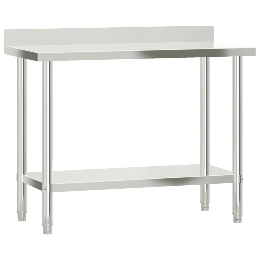 Kitchen work table with stainless steel 110x55x150cm v08