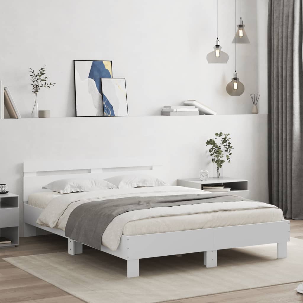 Vetonek Estructura de cama sin colchón blanco 140x190 cm