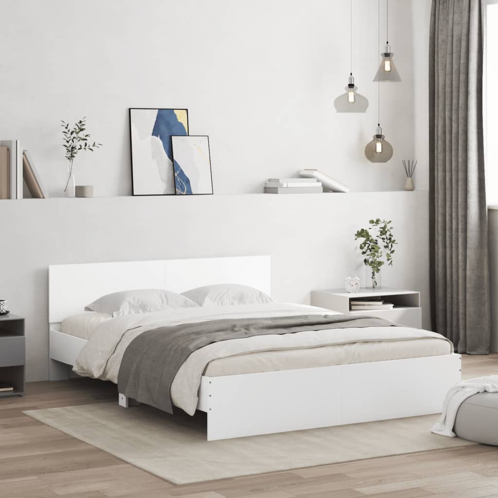 Vetonek Estructura de cama sin colchón blanco 140x190 cm