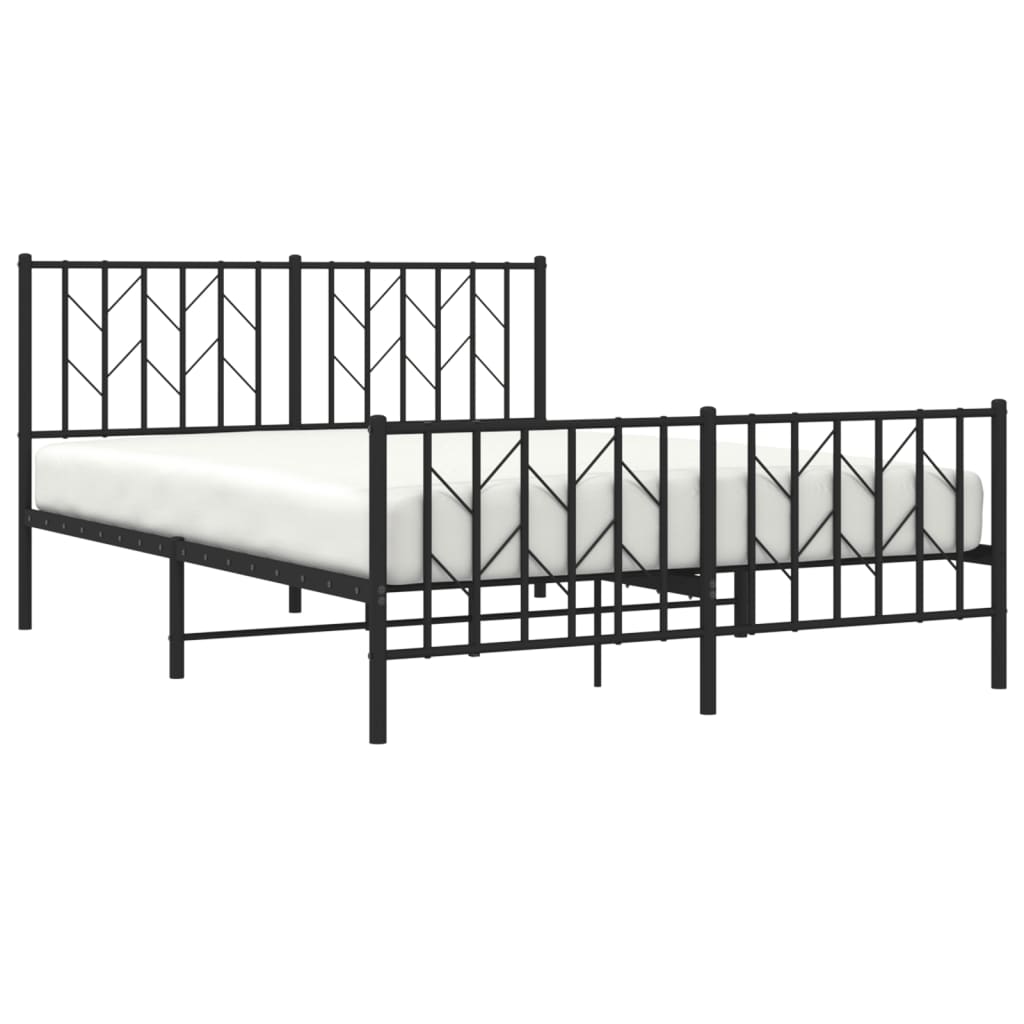 Bett ohne Matratzenbett mit schwarzem Metall 140x200 cm