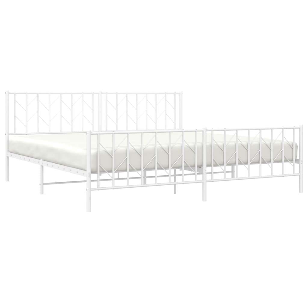 Estructura cama sin colchón con estribo metal blanco 200x200 cm