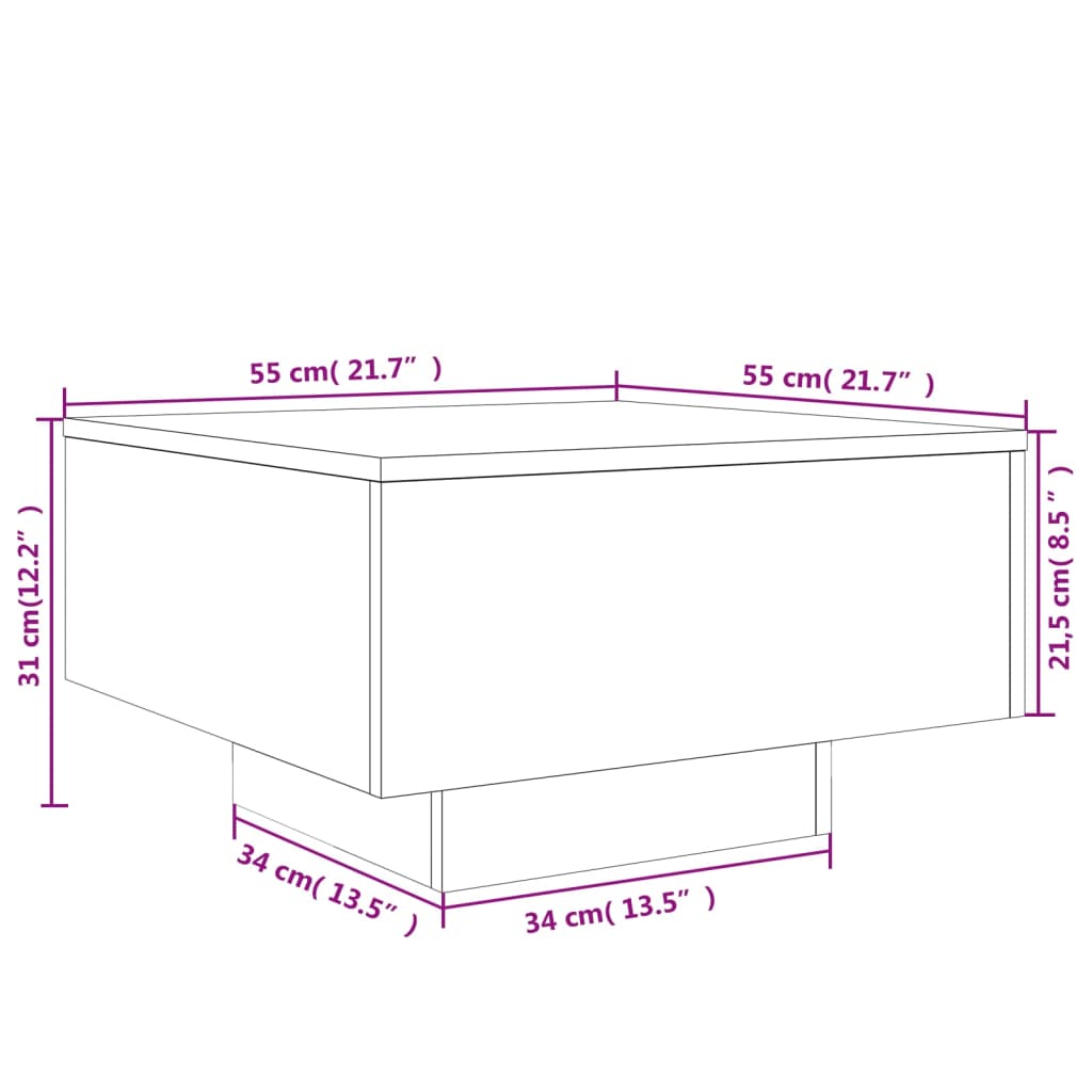 Black Engineering Wood Center Tabelle 55x55x31 cm