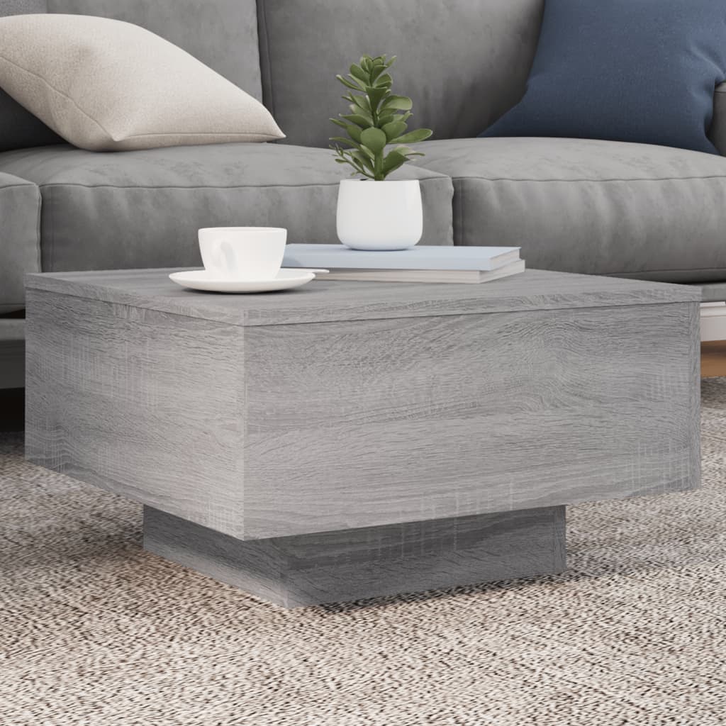 Vetonek Mesa de centro madera de ingeniería gris Sonoma 55x55x31 cm