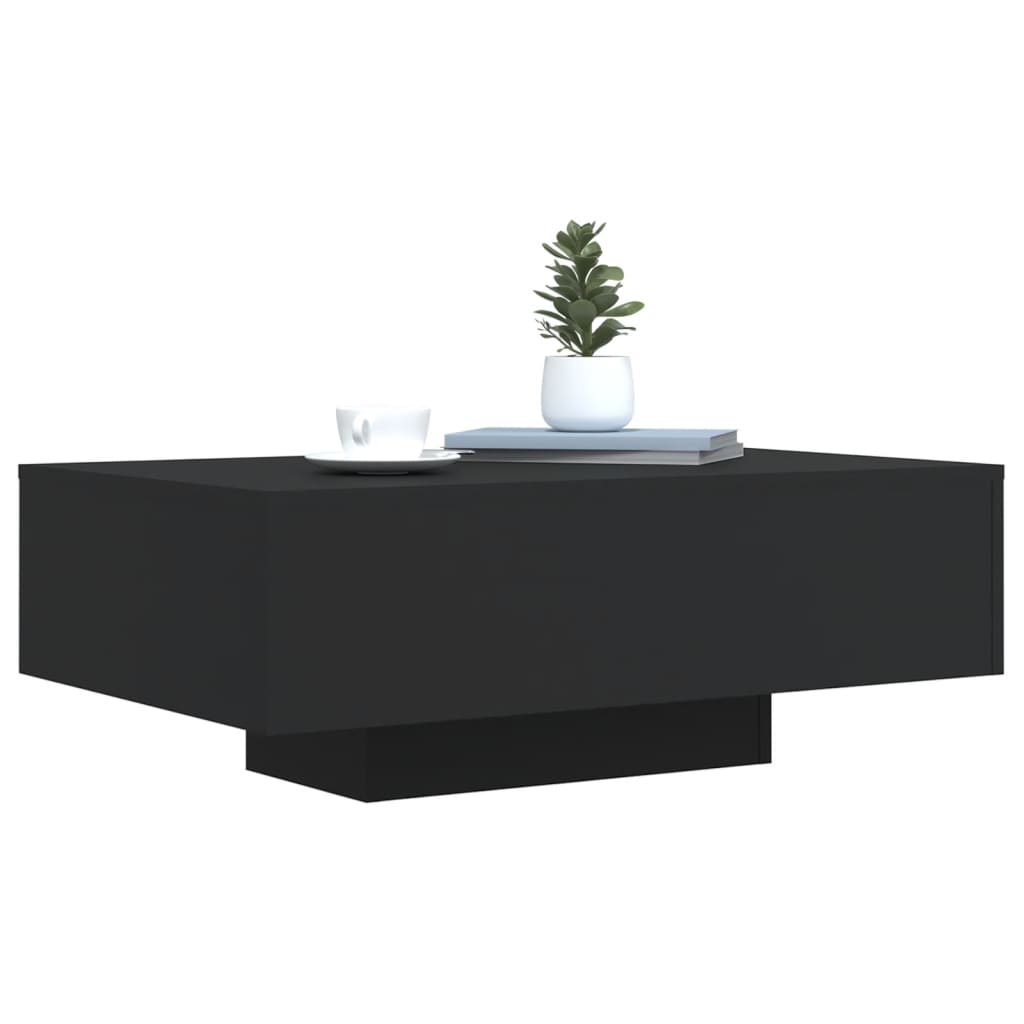 Mesa de centro con luces LED negro 85x55x31 cm - Vetonek