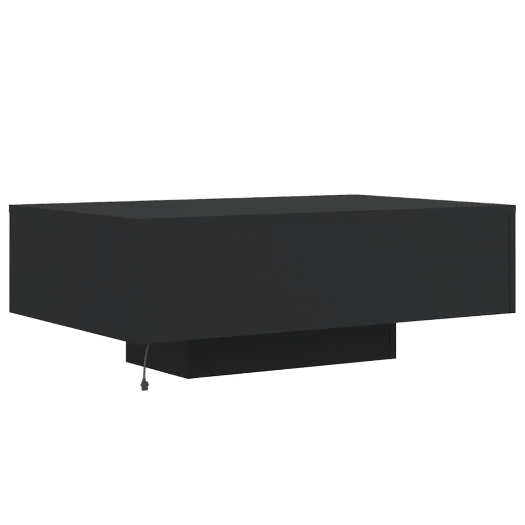 Mesa de centro con luces LED negro 85x55x31 cm - Vetonek