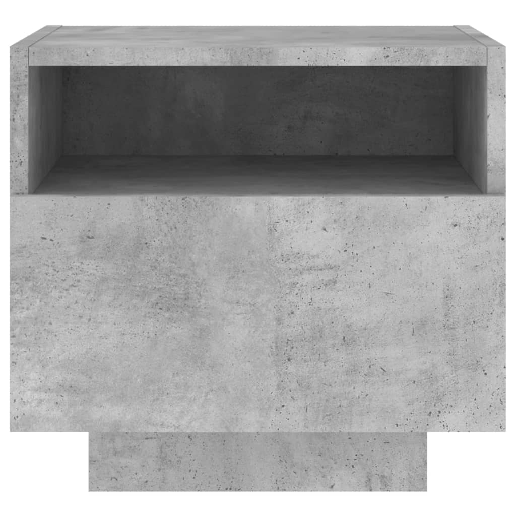 Mesitas de noche con luces LED 2 uds gris hormigón 40x39x37 cm - Vetonek