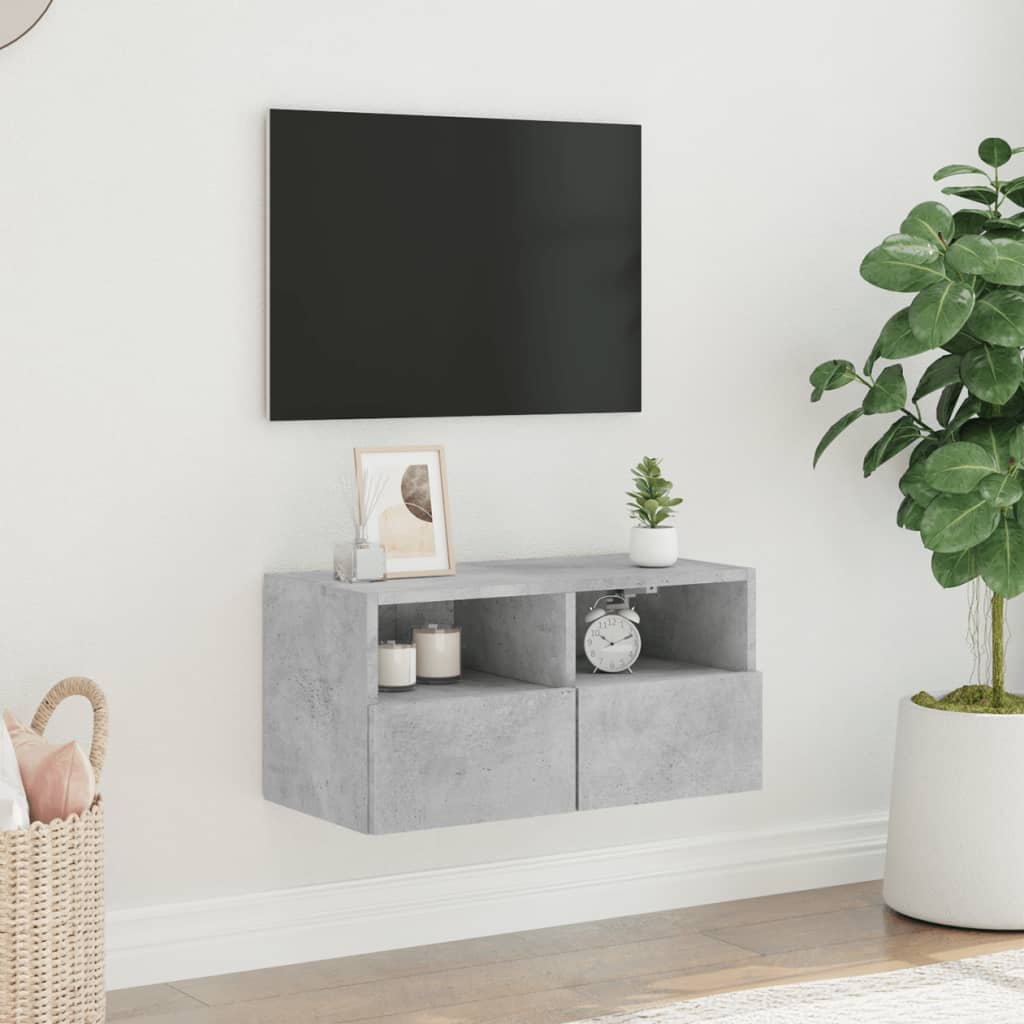 Mueble de pared TV madera sintetizada Nexus gris hormigón 60x30x30 cm