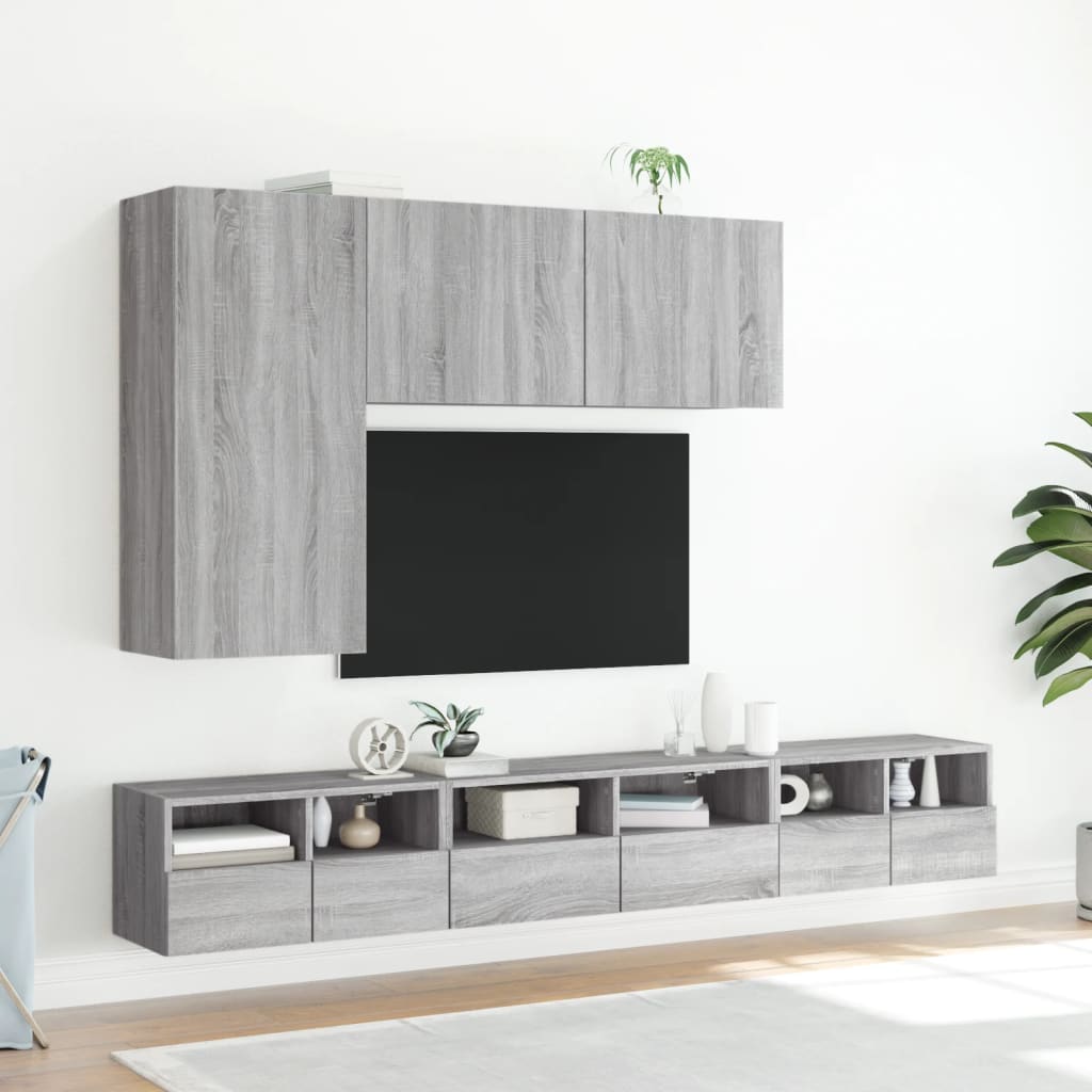 Mobili a parete per TV 2 UDS Grey Wood Sonoma 60x30x30 cm V65