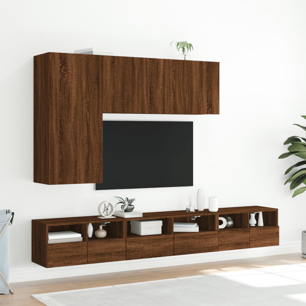 Mobili a parete per TV 2 UDS Woods Oak Brown 60x30x30 cm V67