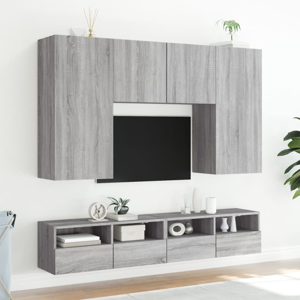 Mueble de pared TV madera de ingeniería Sonoma gris 80x30x30 cm V78