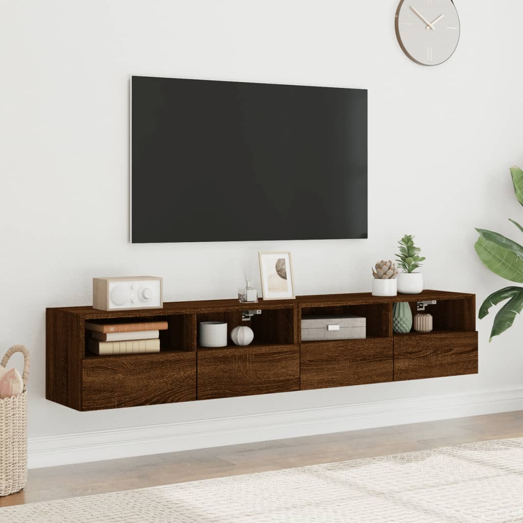 Mobili a parete per TV 2 UDS Woods Oak Brown 80x30x30 cm