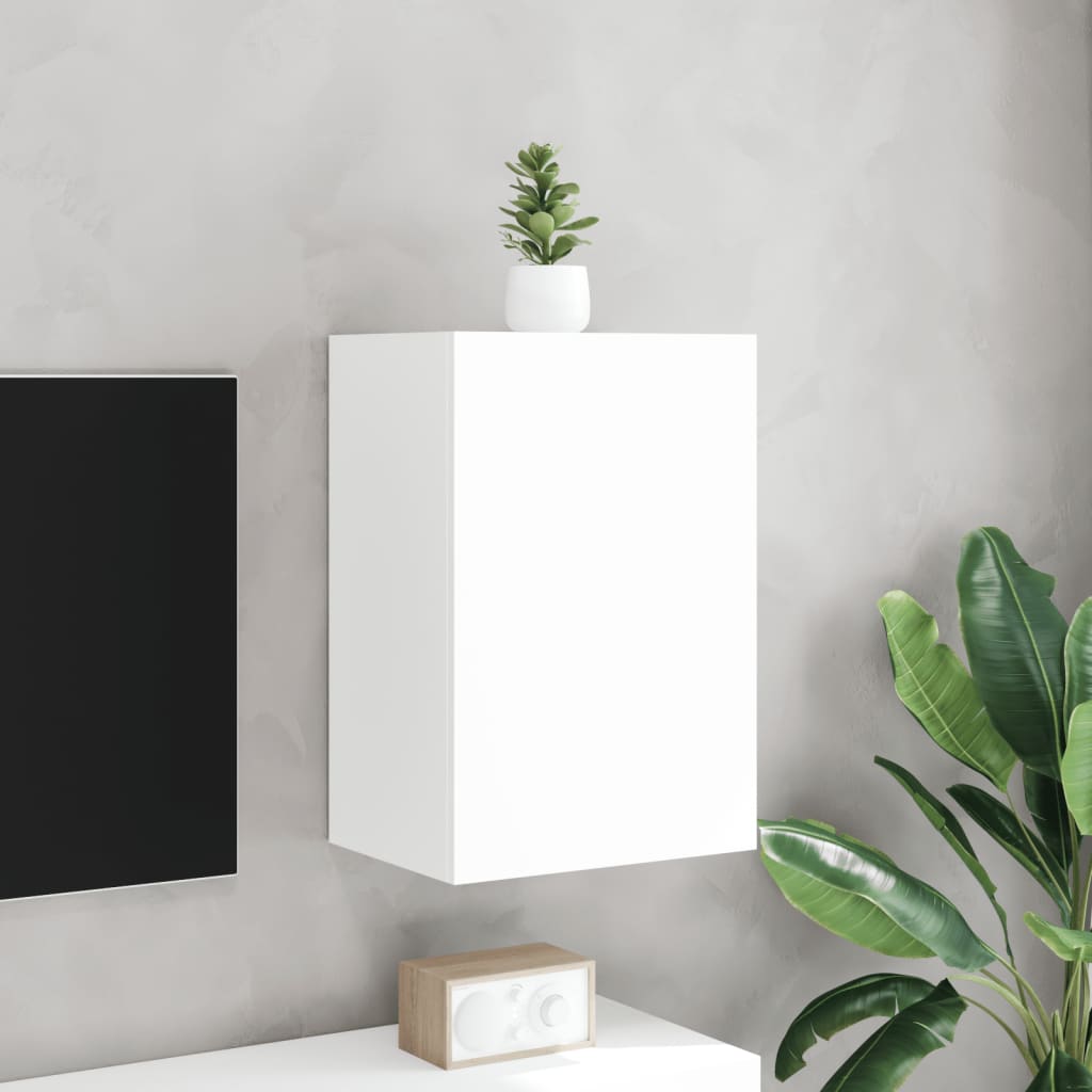 Mueble de TV de pared madera sintetizada Nexus blanco 40,5x30x60 cm