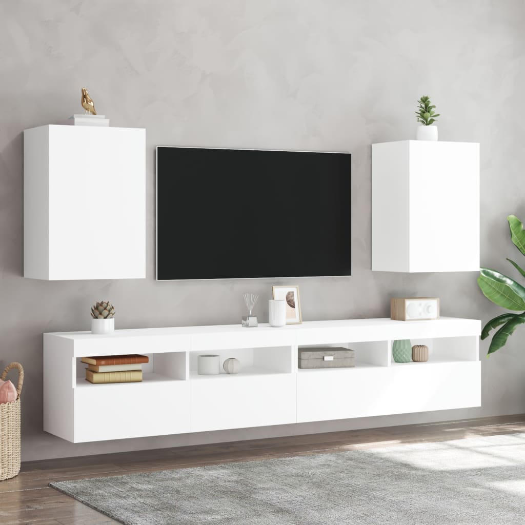 Wall TV Furniture 2 UDS Synthesized wood Nexus White 100x30x30 cm