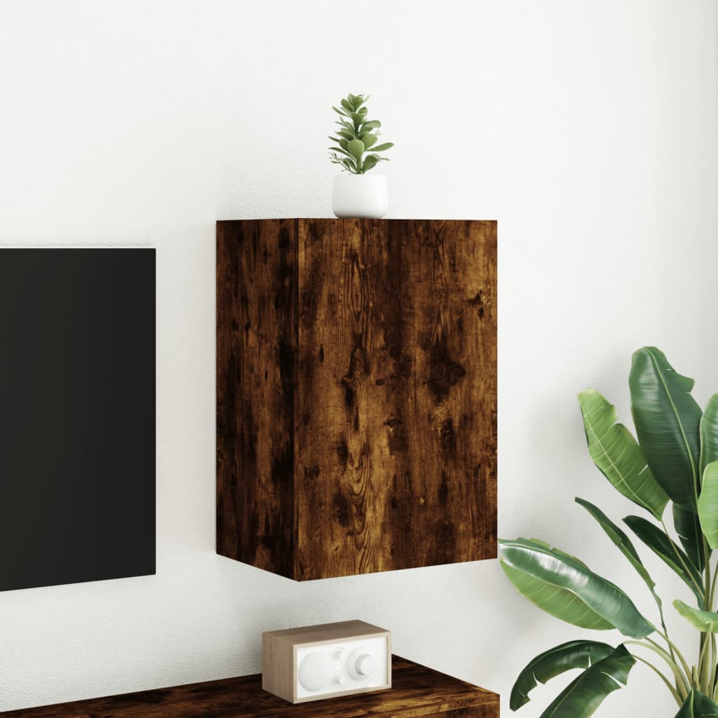 Mueble TV de pared madera sintetizada Nexus roble ahumado 40,5x30x60cm