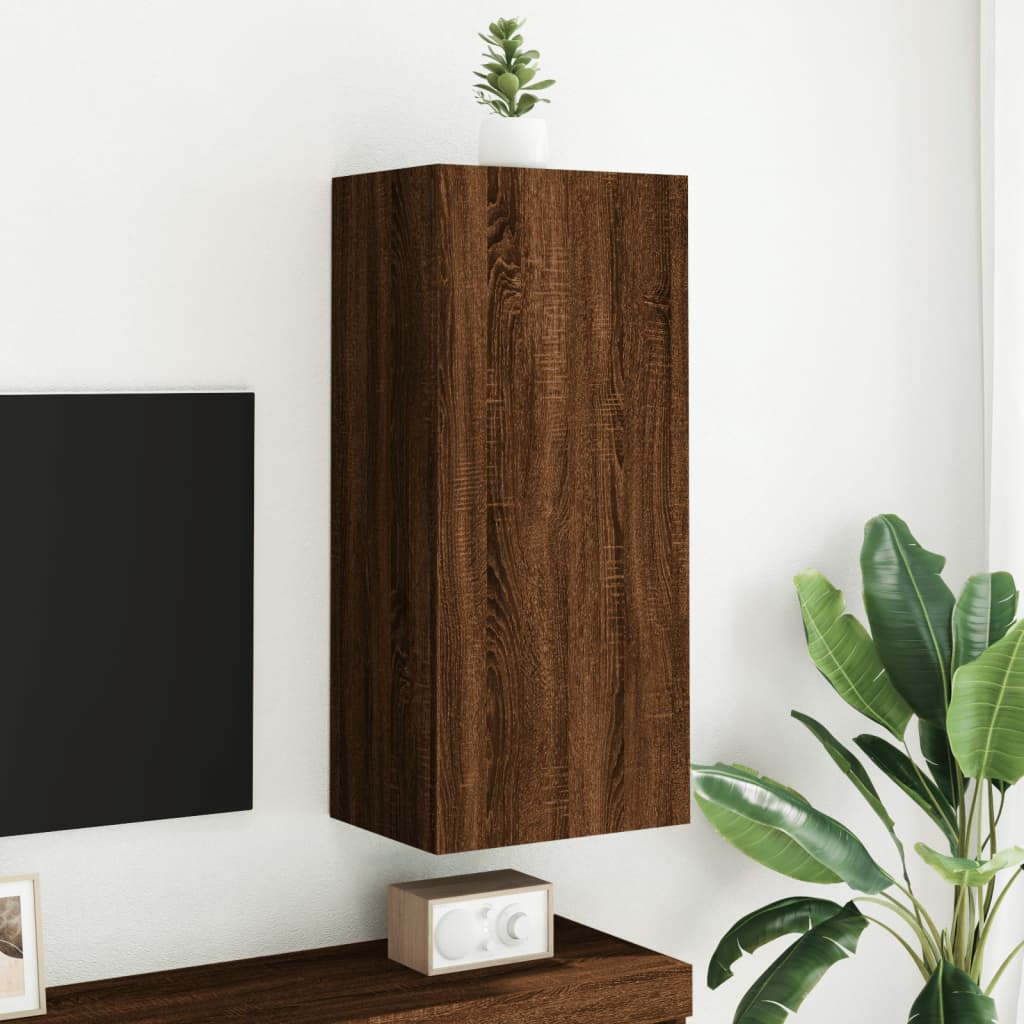 Wall tv furniture synthesized wood nexus brown oak 40.5x30x90 cm