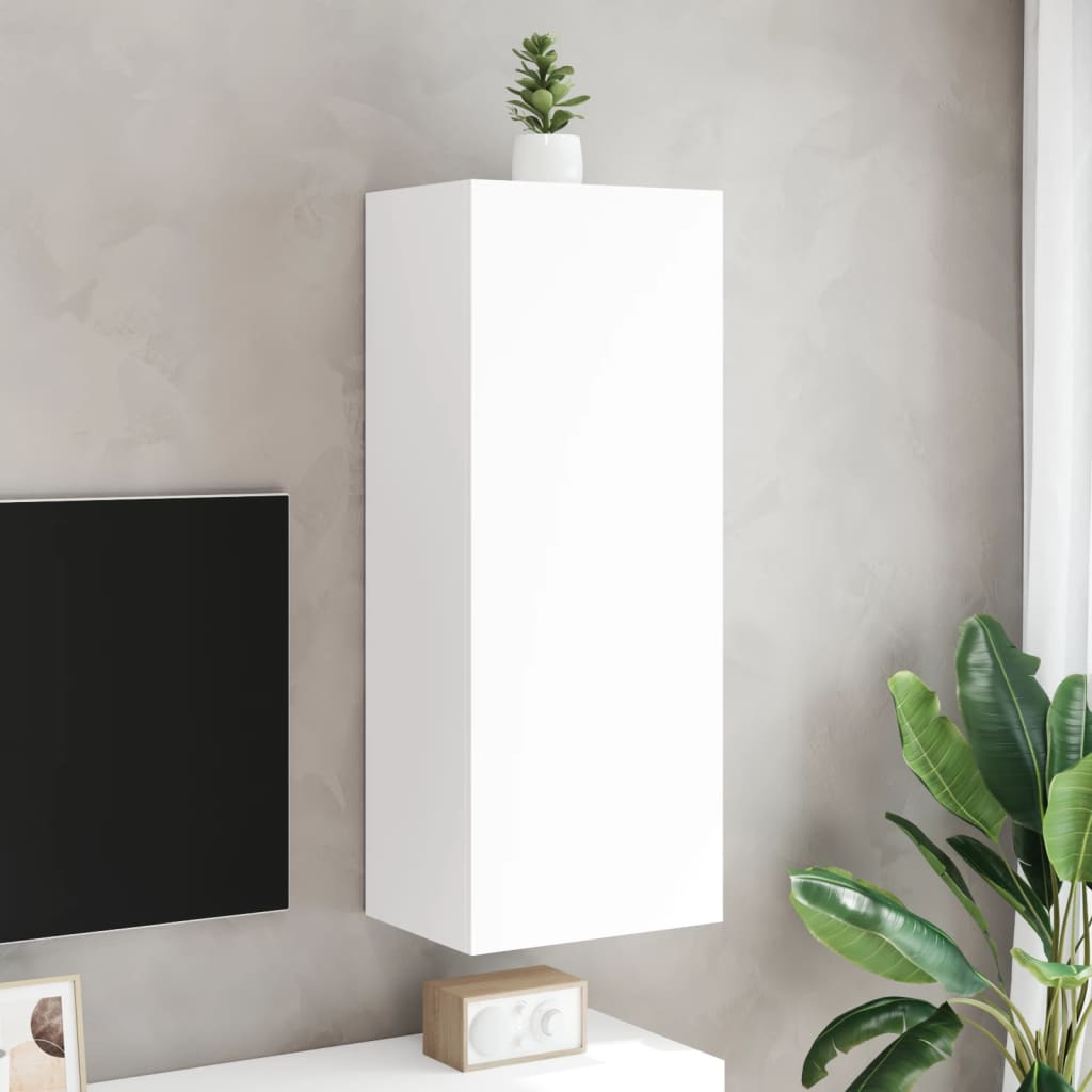 Mueble de TV de pared madera sintetizada Nexus blanco 40,5x30x102 cm