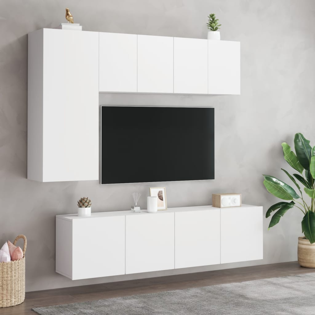 Muebles para TV de pared 2 unidades blanco 60x30x41 cm