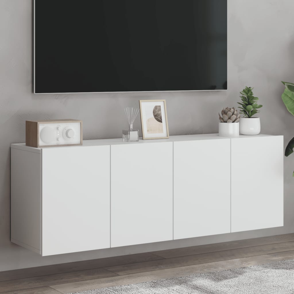 Vetonek Muebles para TV de pared 2 unidades blanco 60x30x41 cm