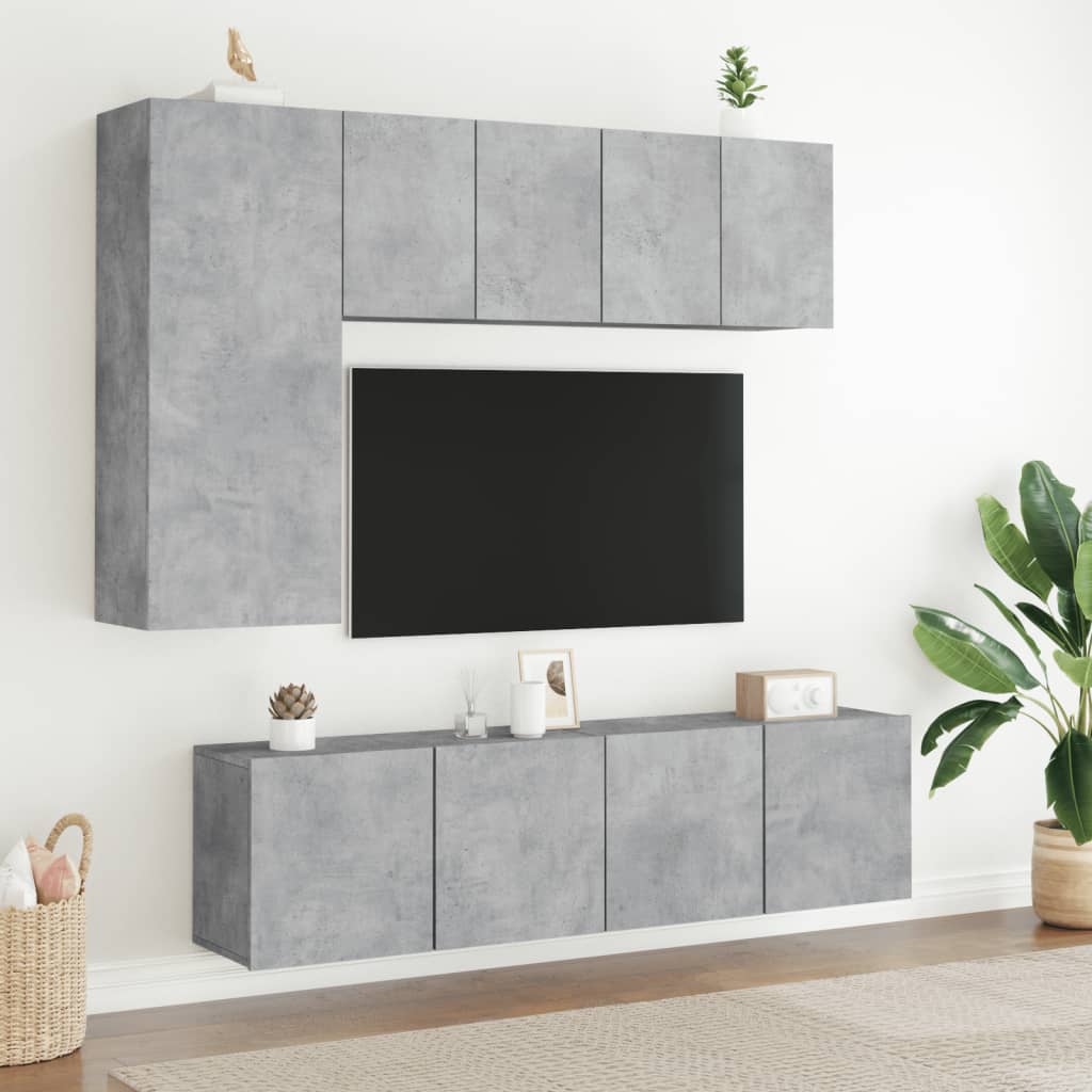 Wall TV Furniture 2 Units Gray 60x30x41 cm