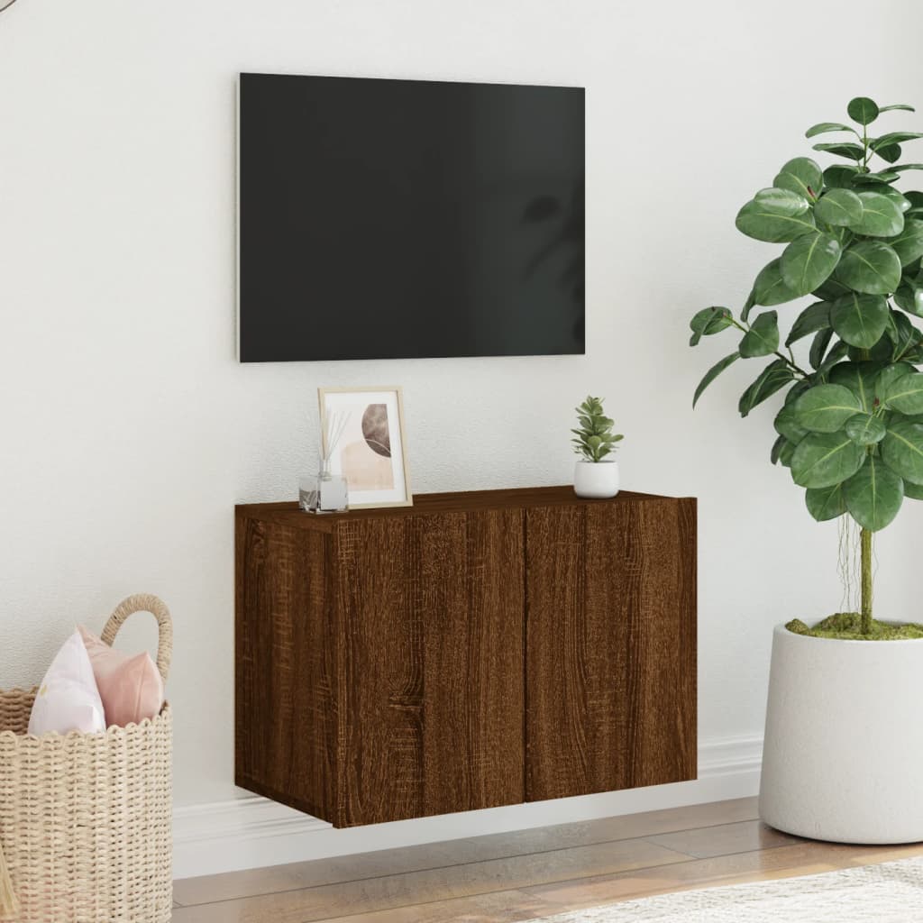 Wall TV furniture Brown oak 60x30x41 cm