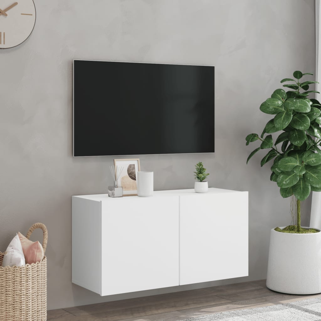 Mueble para TV de pared blanco 80x30x41 cm