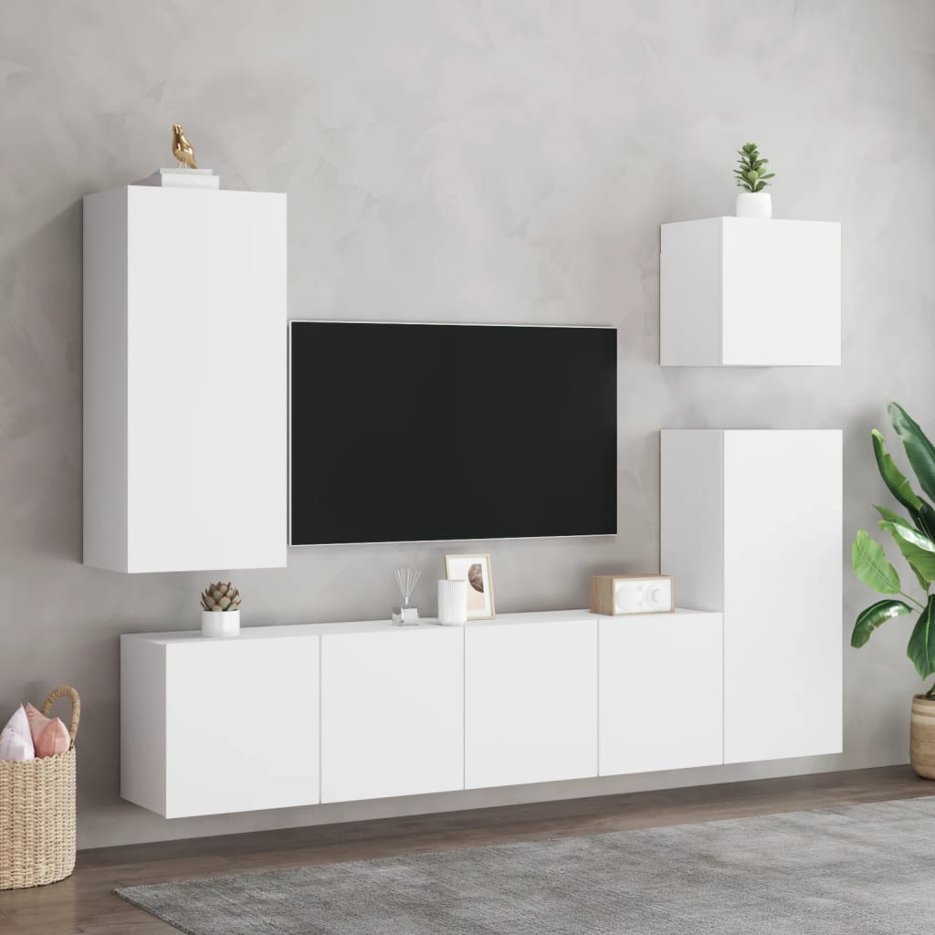 Muebles para TV de pared 2 unidades blanco 80x30x41 cm