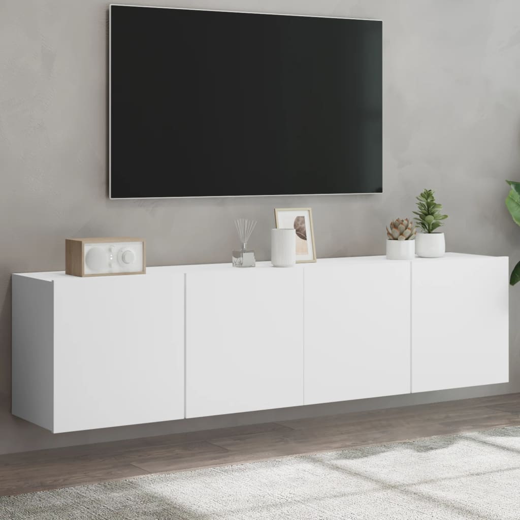 Vetonek Muebles para TV de pared 2 unidades blanco 80x30x41 cm