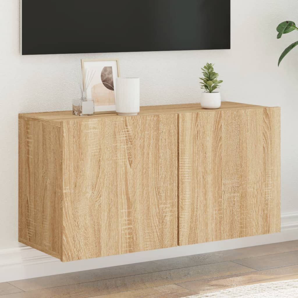 Vetonek Mueble para TV de pared roble Sonoma 80x30x41 cm