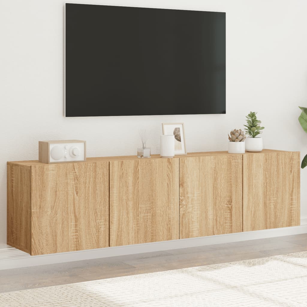 Vetonek Muebles para TV de pared 2 unidades roble Sonoma 80x30x41 cm