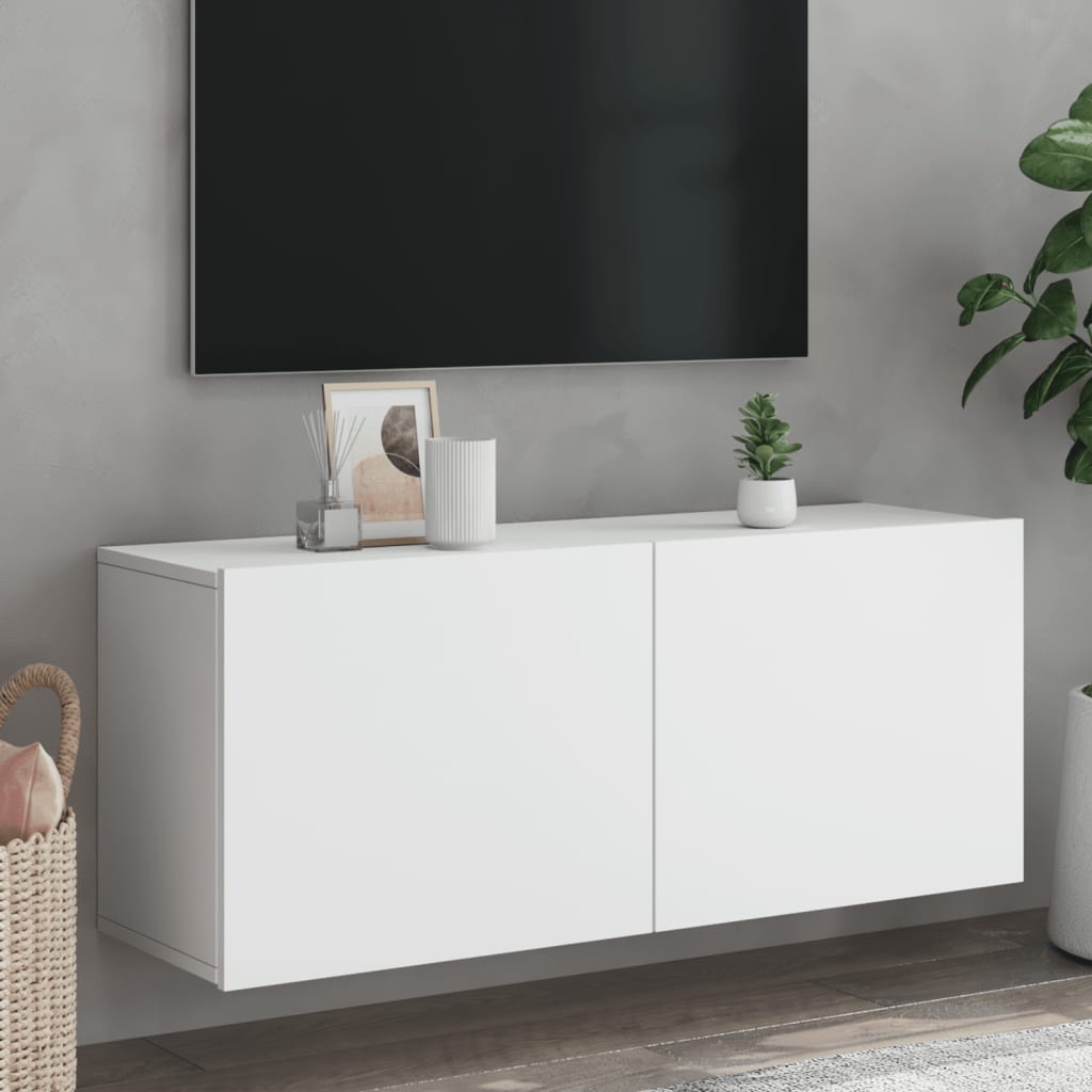 Vetonek Mueble para TV de pared blanco 100x30x41 cm