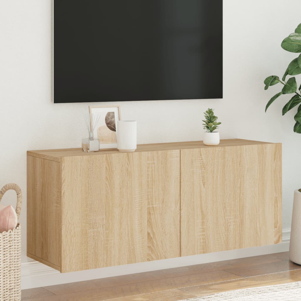 Vetonek Mueble para TV de pared roble Sonoma 100x30x41 cm