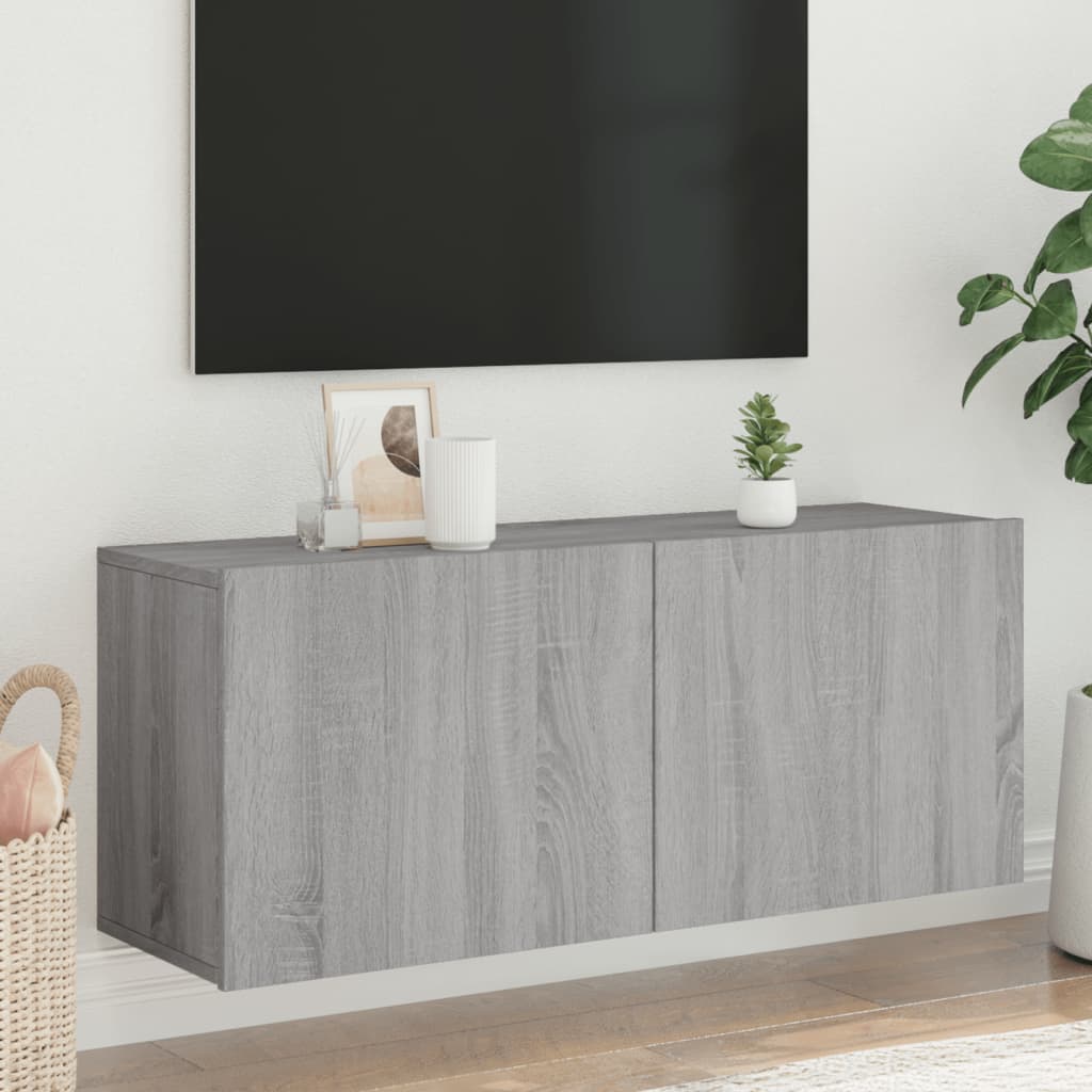 Vetonek Mueble para TV de pared gris Sonoma 100x30x41 cm