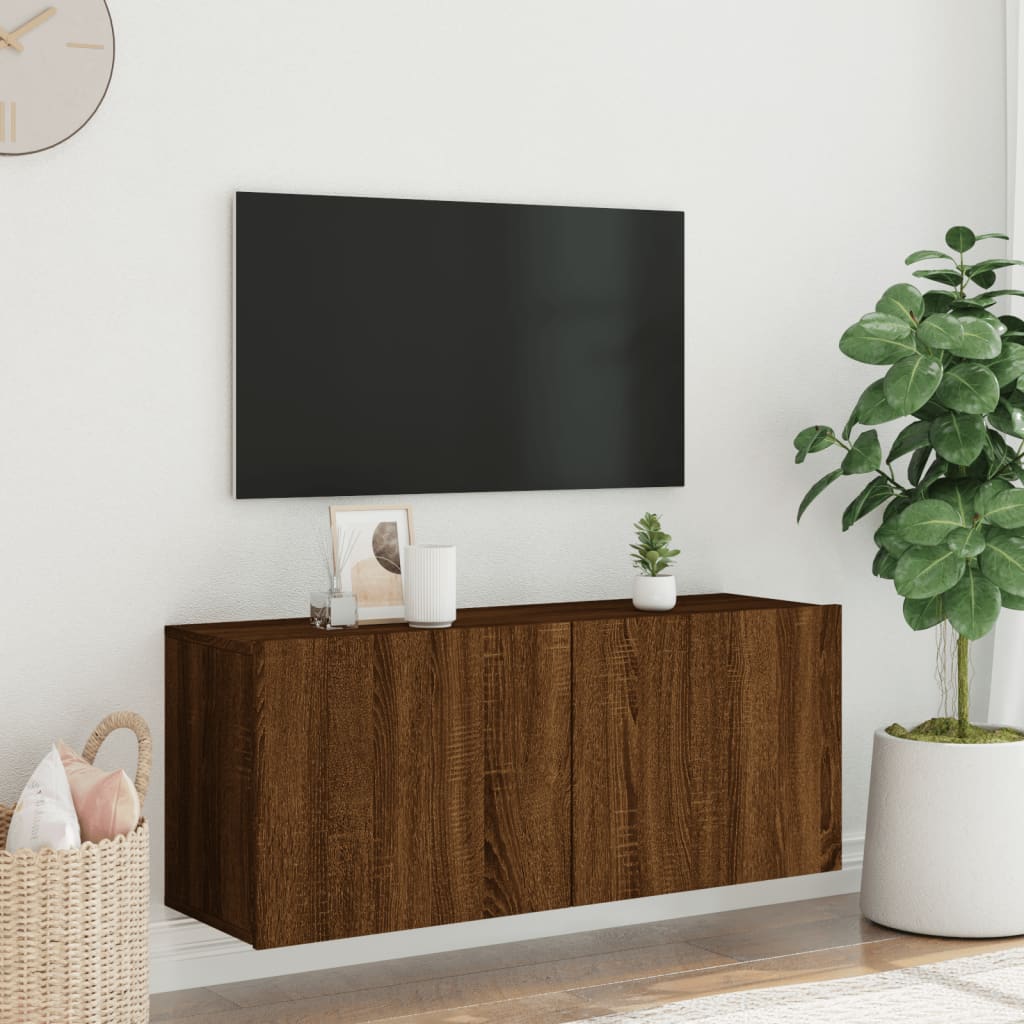 Mueble para TV de pared roble marrón 100x30x41 cm