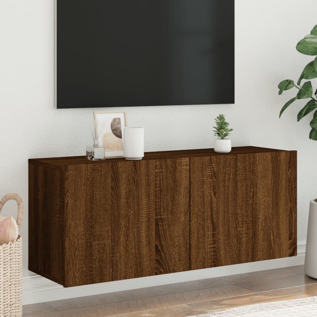 Vetonek Mueble para TV de pared roble marrón 100x30x41 cm