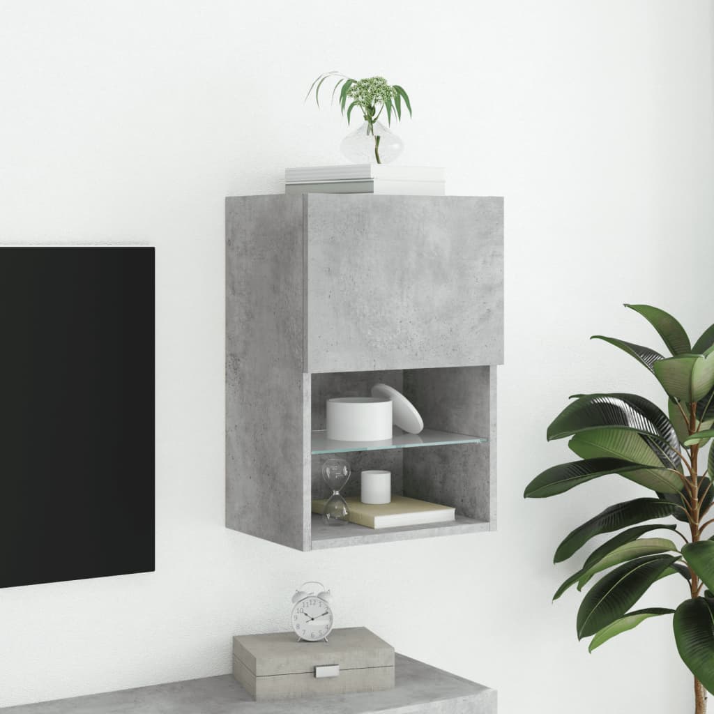 TV cabinet with gray LED lights 40,5x30x60 cm v35