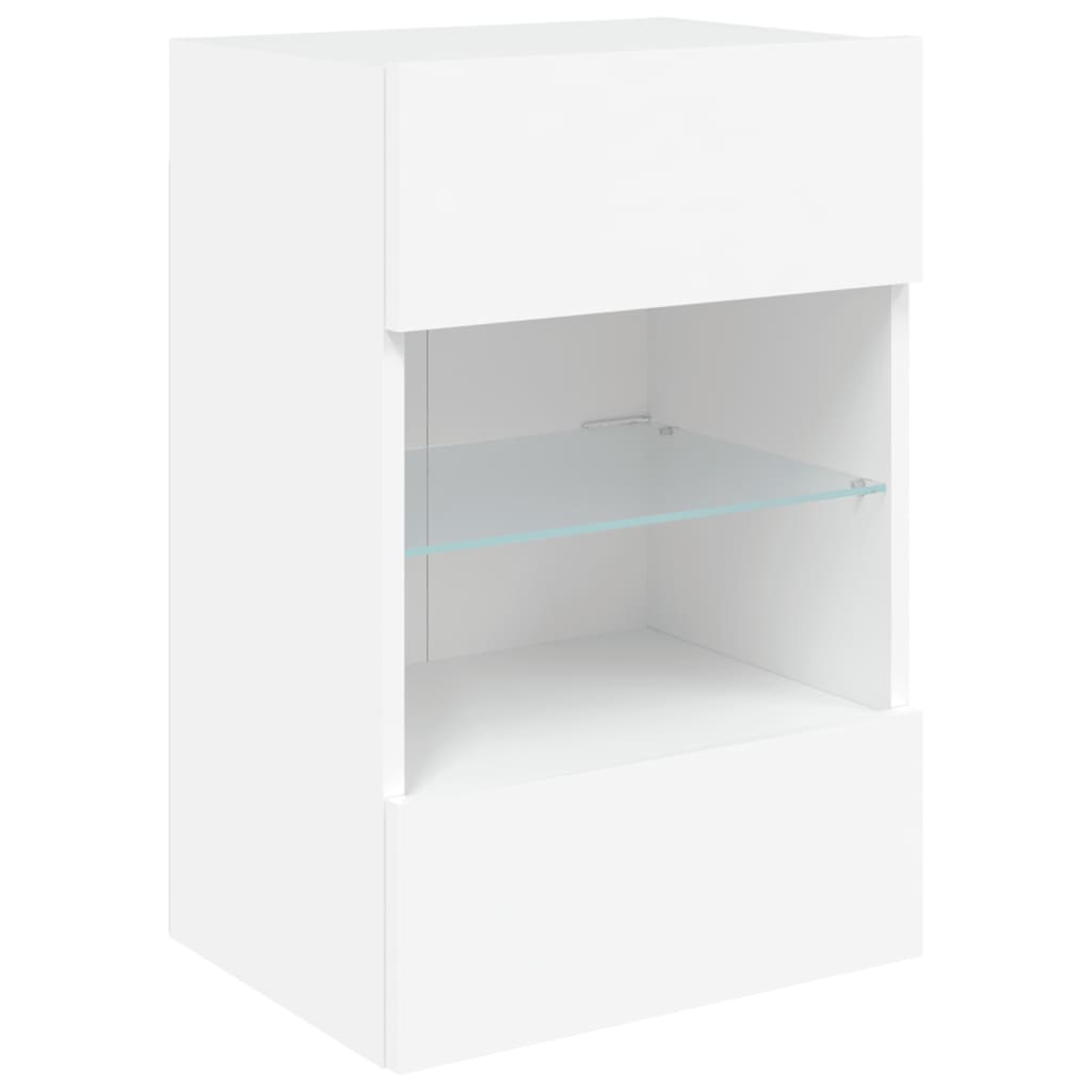 Mueble de TV de pared con luces LED blanco 40x30x60,5 cm