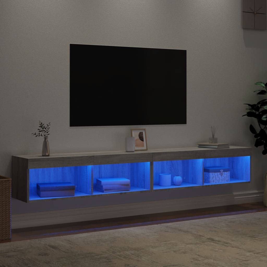 Móveis de TV com luzes LED 2 UDS SONOMA 100x30x30 cm V66