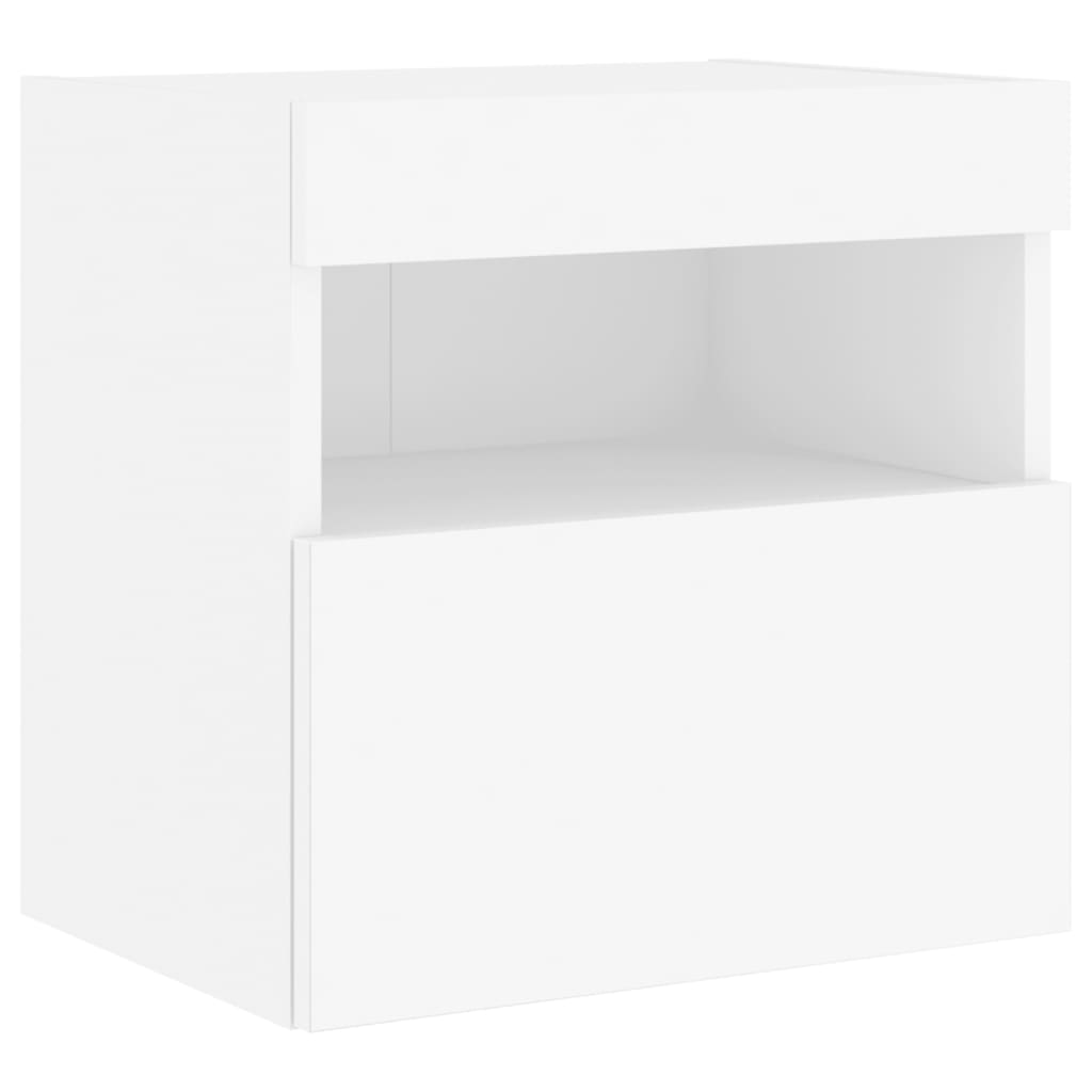 Mueble de TV de pared con luces LED blanco 40x30x40 cm