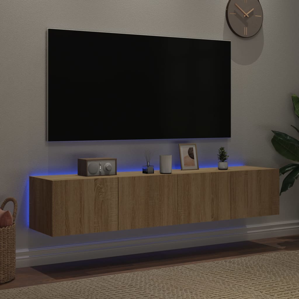 Wall TV Furniture Leds Leds 2 UDS Roble Sonoma 80x35x31 cm