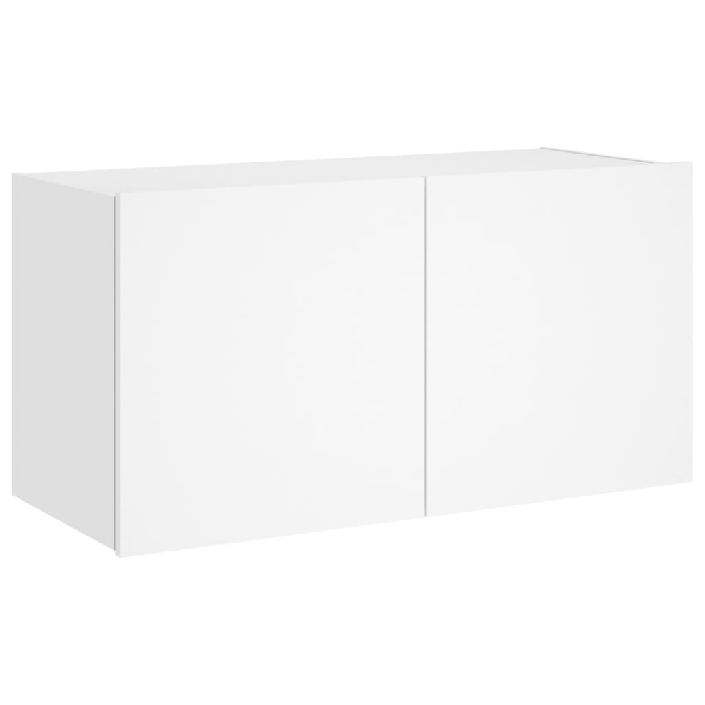 Mueble de TV de pared con luces LED blanco 80x35x41 cm